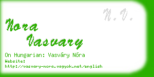 nora vasvary business card